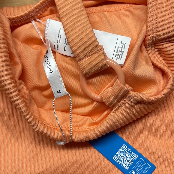 Womens Cupshe Ribbed O-Ring Square Neck One Piece Swimsuit. - Picture 6 of 7